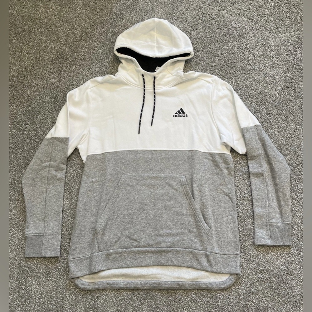 Adidas Pstgame Hoody Men’s Size XL White/Gray Pullover